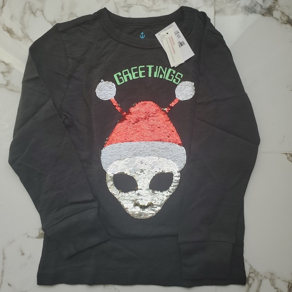 BNWT Flip Sequin Alien Long Sleeve Shirt - Picture 1 of 3